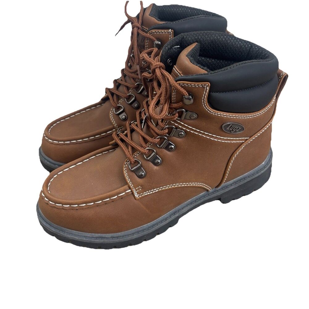 Lugz Meramec Mens 9 Work Boots Moc Toe Brown Rare Color Non Slip New No Box 42.5